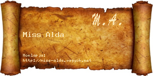Miss Alda névjegykártya